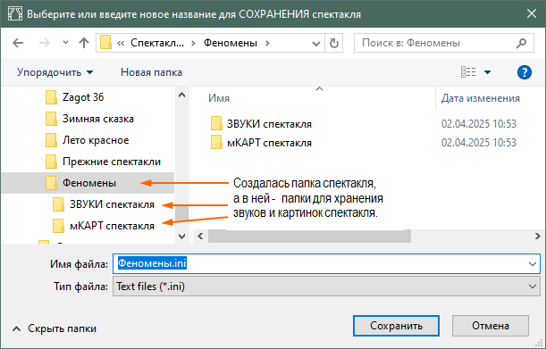 Папки спектакля